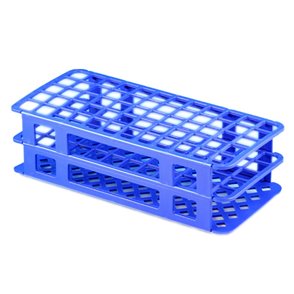 Rack Stacking Test Tube Rack Globe® Scientific 456500 Series 60 Place 15 to 17 mm Tube Size Blue 2-4/5 X 4-1/8 X 9-3/5 Inch by Globe Scientific  ID 456545B